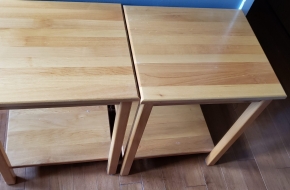 2 Ikea Side Tables and 1 Vintage Small Table