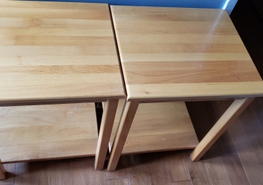 2 Ikea Side Tables and 1 Vintage Small Table