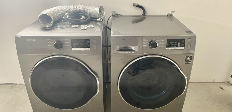 Samsung 24”Wide Grey Stackable Washer Dryer