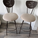 2 Vintage (NWOT) 1999 Trica Contemporary Coffee Cup Swivel Bar Stools