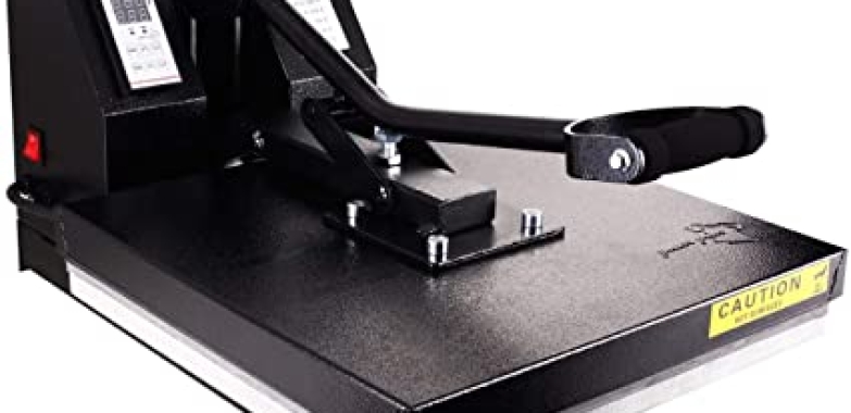 PowerPress HPM-1515-BK Industrial-Quality Digital Sublimation T-Shirt Heat Press Machine, 15″x15″, Black