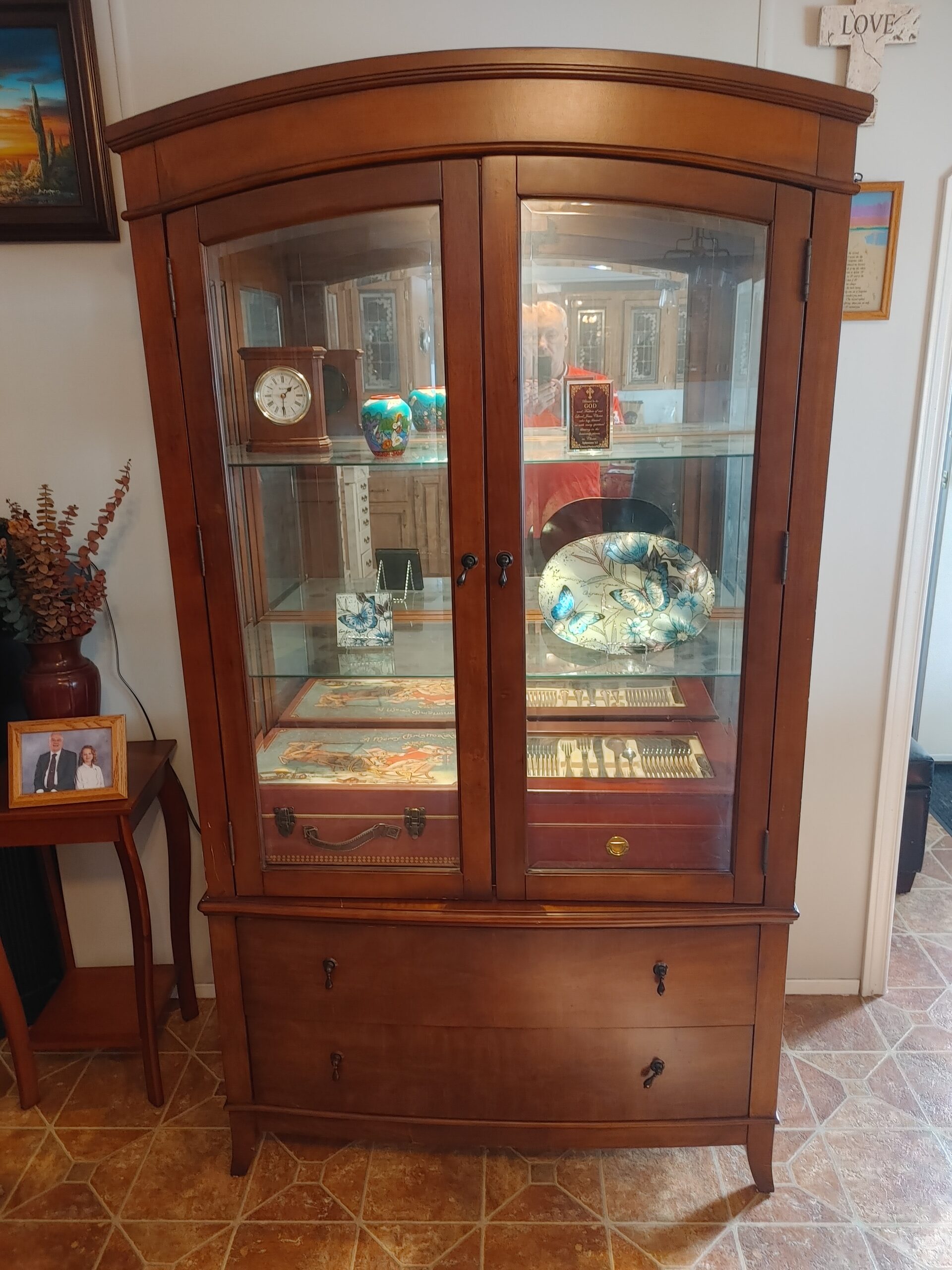 Beautiful lit China Cabinet For Sale